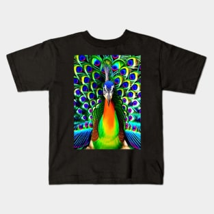 COLORFUL AND STUNNING PEACOCK Kids T-Shirt